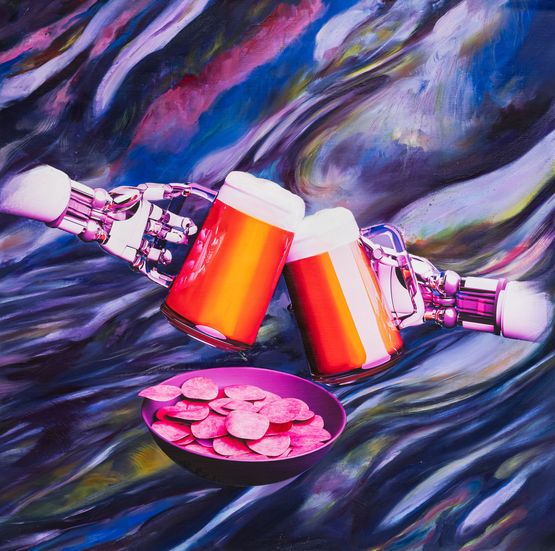 Ganbeiiiiiii by Caison Wang contemporary artwork Painting