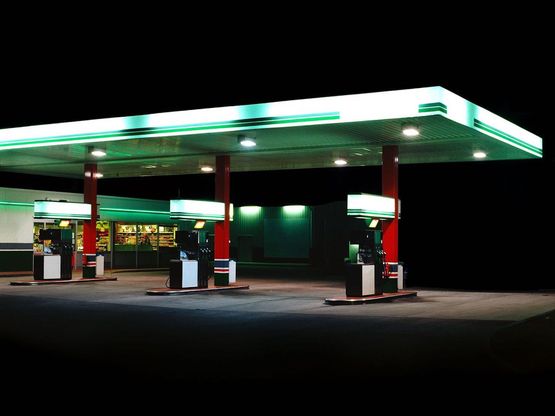 Petrol Stations - green  white by Ralf Peters contemporary artwork Photography