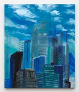 My Rare West Side Cityscape by Tabboo contemporary artwork painting works on paper