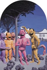 Poolside by Yue Minjun contemporary artwork painting