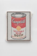 Campbells Soup Can Vegetable Bean with Bubble Wrap and Packing Tape by Tammi Campbell contemporary artwork painting sculpture