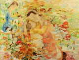 La femme au lilas The woman with lilacs by Le Pho contemporary artwork painting