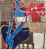Enigmatic Repose The Mystique of a Woman Seated by Alimi Adewale contemporary artwork painting