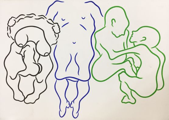 Ohne Titel Triptych by Aldo Walker contemporary artwork Painting