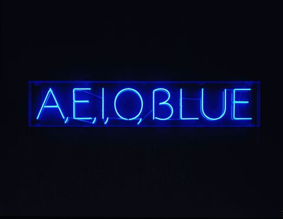 A E I O Blue by Ian Hamilton Finlay contemporary artwork Sculpture