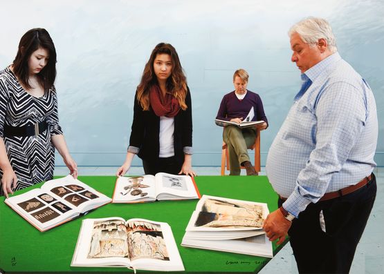 Reading in the Studio by David Hockney contemporary artwork Print