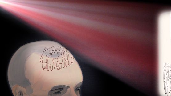 Overhead Projection Crowd by Tala Madani contemporary artwork Moving Image