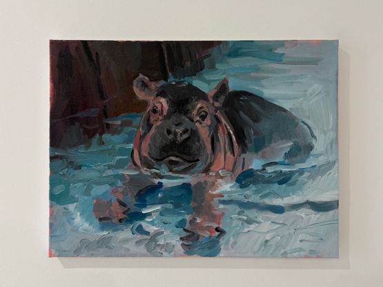 Baby Hippo by Charles Hascoet contemporary artwork Painting