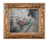 Le pont Marie Paris by Gustave Loiseau contemporary artwork painting