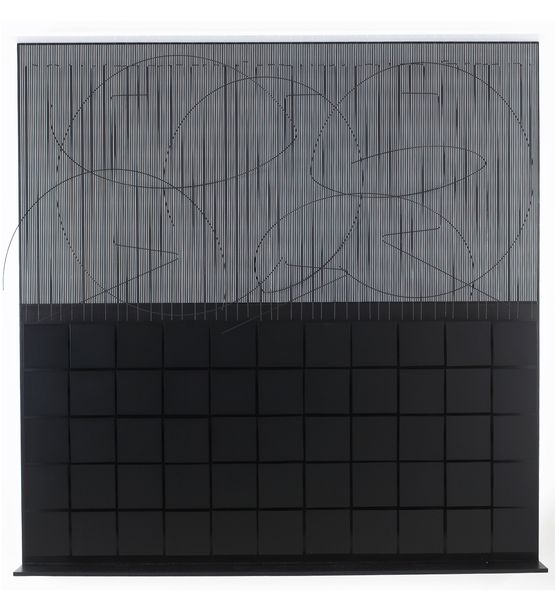 Escritura y cuadrados negros by Jesus Rafael Soto contemporary artwork Sculpture