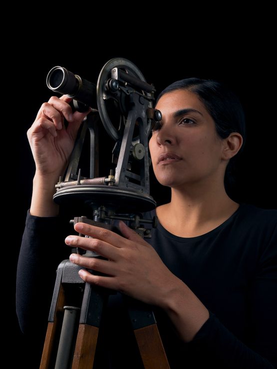 Portrait of a Woman with Theodolite I by Heba Y. Amin contemporary artwork Photography