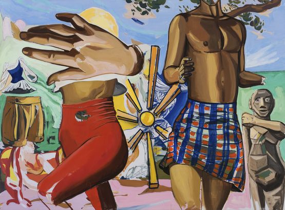 New Pastoral with Red Tights by New Pastoral contemporary artwork Painting