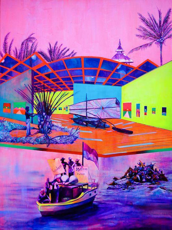 The Archipelago of the Day Before by Zico Albaiquni contemporary artwork Painting