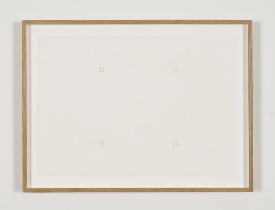 Untitled 4 outlined green squares by Robert Barry contemporary artwork Painting