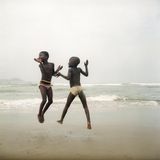 Deux surs sur une plage dApam Ghana by Denis Dailleux contemporary artwork photography