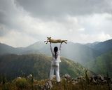 Holding the Lamb from the series Back to Simplicity by Marina Abramovic contemporary artwork photography
