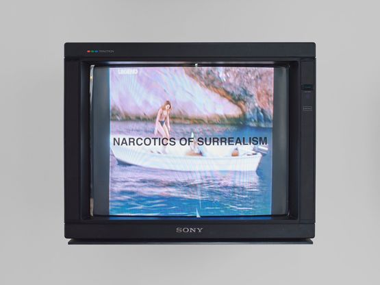 TV Text  Image NARCOTICS OF SURREALISM by Gretchen Bender contemporary artwork Moving Image