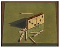 Dominostein als Buchslein Domino as a SmallBox by Niklaus Stoecklin contemporary artwork Painting