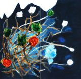 Lotus Pond in Evening by Wei Ligang contemporary artwork painting works on paper