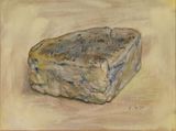 Castenellanza Gorgonzola on pale yellow by Christian Furr contemporary artwork painting