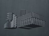 Modernist Facade for New Nations Proposition 1 by Sahil Naik contemporary artwork painting works on paper