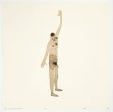 Standing man arm outstretched 17.10.17 by David Austen contemporary artwork painting works on paper