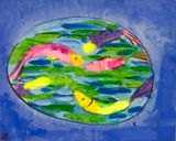 Five Blessings Come to Your Door by Walasse Ting contemporary artwork painting works on paper