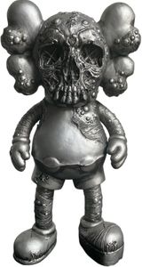 Pushead Companion silver by KAWS contemporary artwork sculpture