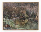 Caracol gigante africano sobre palo brasil Achatina fulica sobre Caesalpina echinata by Alberto Baraya contemporary artwork painting
