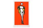 Woman Taking Off Mans Shirt by Julian Opie contemporary artwork Print