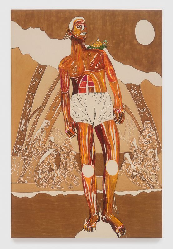 Large Bather With a Turtle by Chase Hall contemporary artwork Painting
