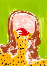 Self Portrait Worried by Nicola Tyson contemporary artwork works on paper