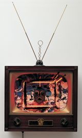 Neon TV - Buttons by Nam June Paik contemporary artwork sculpture mixed media