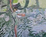 Lady beside the water  by Yan Ping contemporary artwork painting