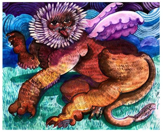 Heart of a Lion by Asif Hoque contemporary artwork Works on Paper