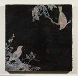 Imitating Mother-Of-Pearl Inlay Exercise Two Birds Against Dark Background by Su Meng-Hung contemporary artwork painting