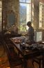 Kitchen at Chateau Gunades by Aldo Balding contemporary artwork Painting