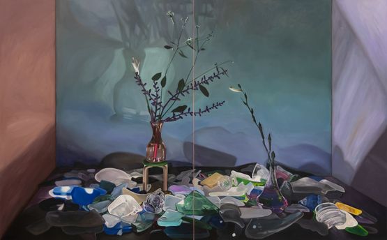 Bubog at Anino  Sea Glass and Shadows by Yasmin Sison-Ching contemporary artwork Painting