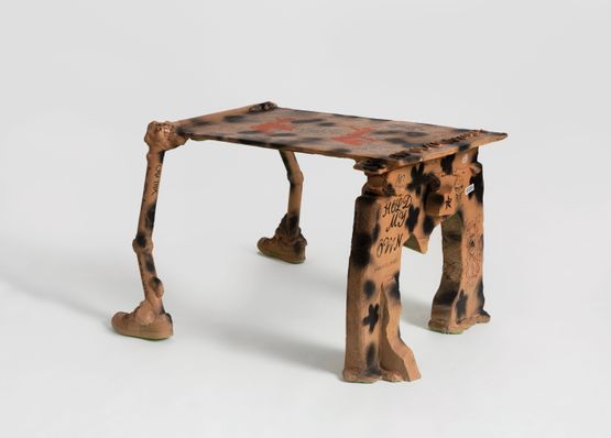Table with Tattoo Patterns by Zhou Yilun contemporary artwork Mixed Media
