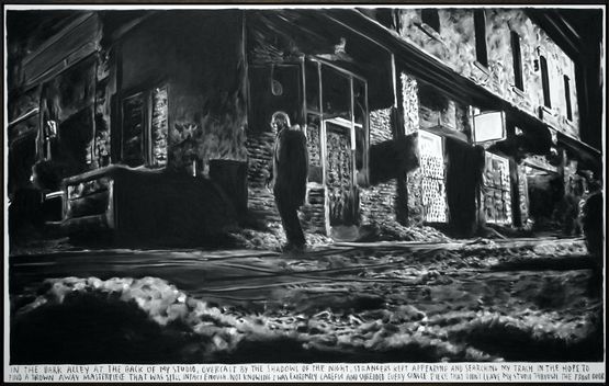 In the dark alley at the back of my studio by Rinus Van De Velde contemporary artwork Drawing