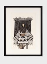 Dinner for one by Elisabeth Schrader contemporary artwork drawing works on paper