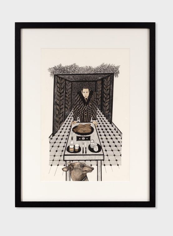 Dinner for one by Elisabeth Schrader contemporary artwork Works on Paper