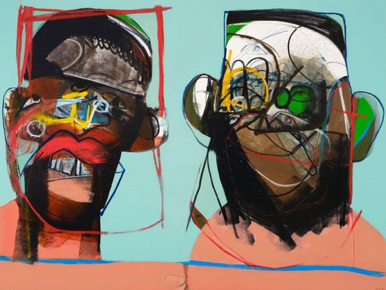 Saint Rainbow wrapped in Cloud Talk by Genesis Tramaine contemporary artwork Painting