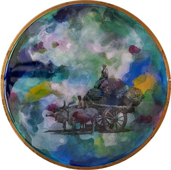 Cotton Cart by Shiraz Bayjoo contemporary artwork Painting