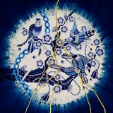 Japan blue Plum blossom by Kohei Kyomori contemporary artwork mixed media textile