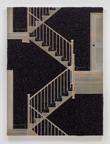 Pleated Ink Staircase with Landing by Analia Saban contemporary artwork mixed media