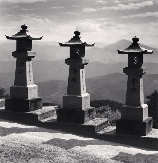 Three Lanterns Unpenji Tokushima Shikoku Japan by Michael Kenna contemporary artwork Photography