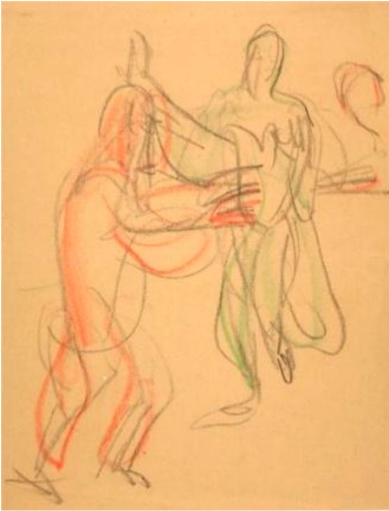 Totentanz der Mary Wigman by Ernst Ludwig Kirchner contemporary artwork Drawing