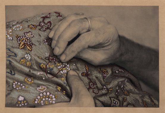 Embroiderers 2 by Aoyama Satoru contemporary artwork Mixed Media