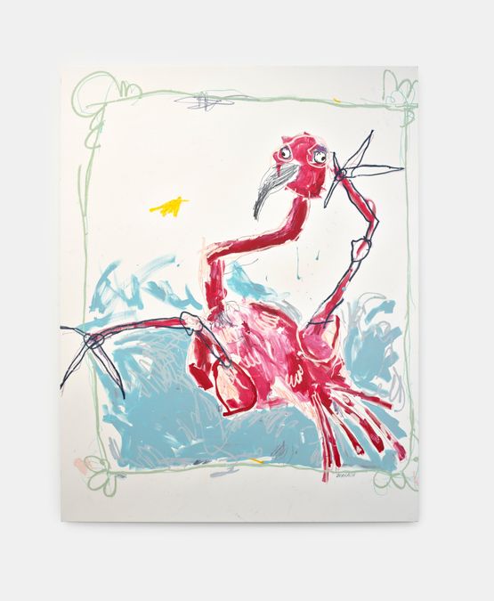 Drunk flamingo by Lera Derkach contemporary artwork Mixed Media